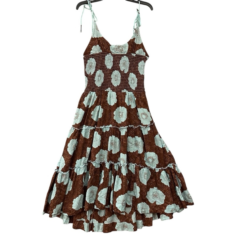 Free People Adriel Tie Strap Tiered Midi Dress. Sz: Large - Picture 4 of 11